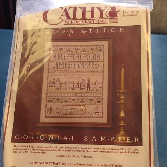 Colonial Sampler Cross Stitch Kit - Multicolor - Picture 1 of 3